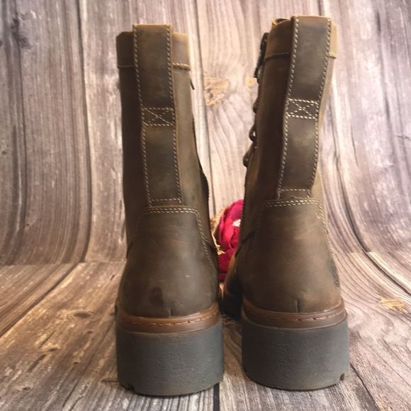 TIMBERLAND Graceyn Brown Leather Lace Up WP Lug Sole Boots 8M - Picture 6 of 15